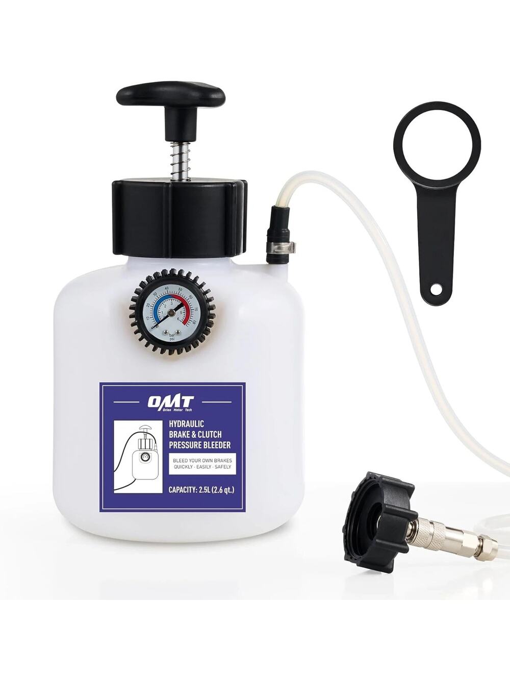 Orion Motor Tech Brake Bleeder Kit, One Person 2.5L Fluid Blue